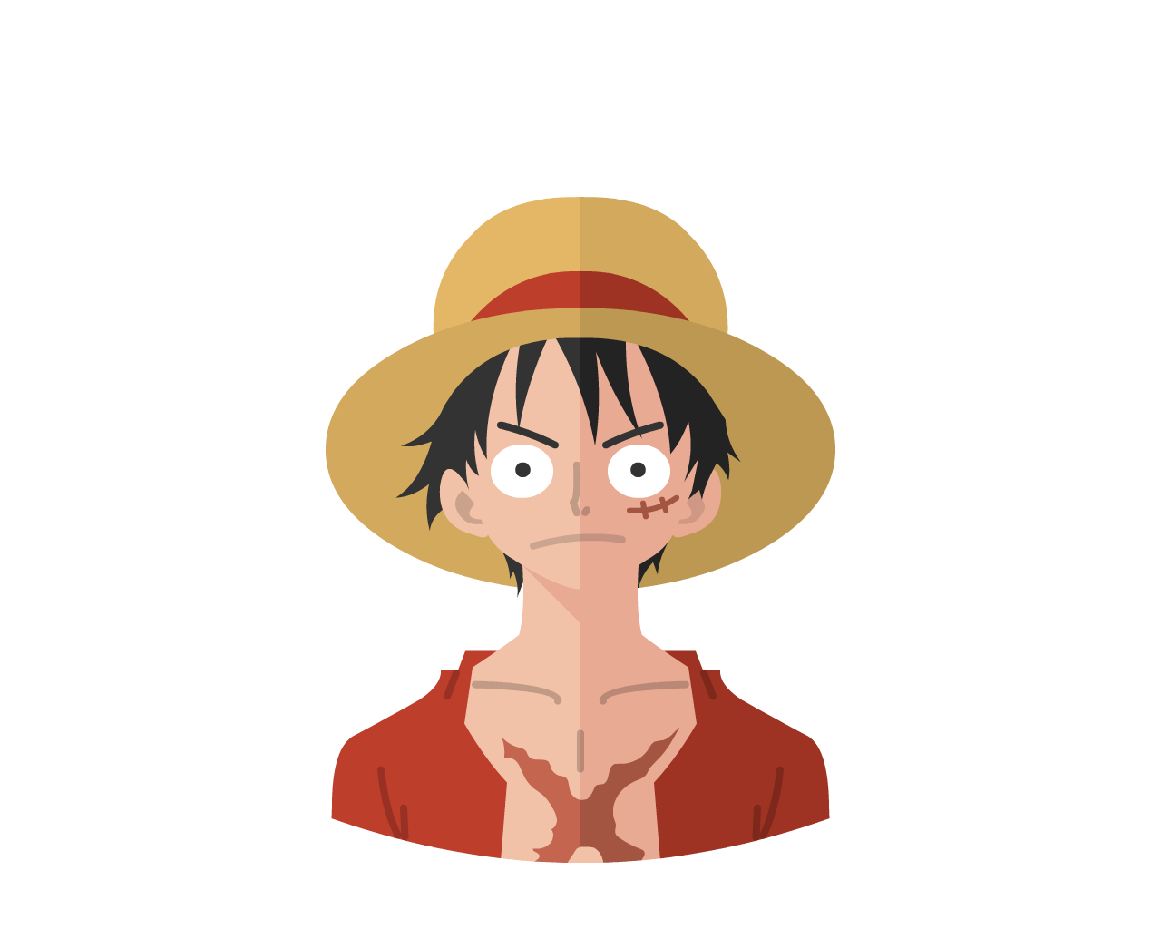 One Piece Luffy Flat Icon & Avatar • Yoolk • Digital Ninja